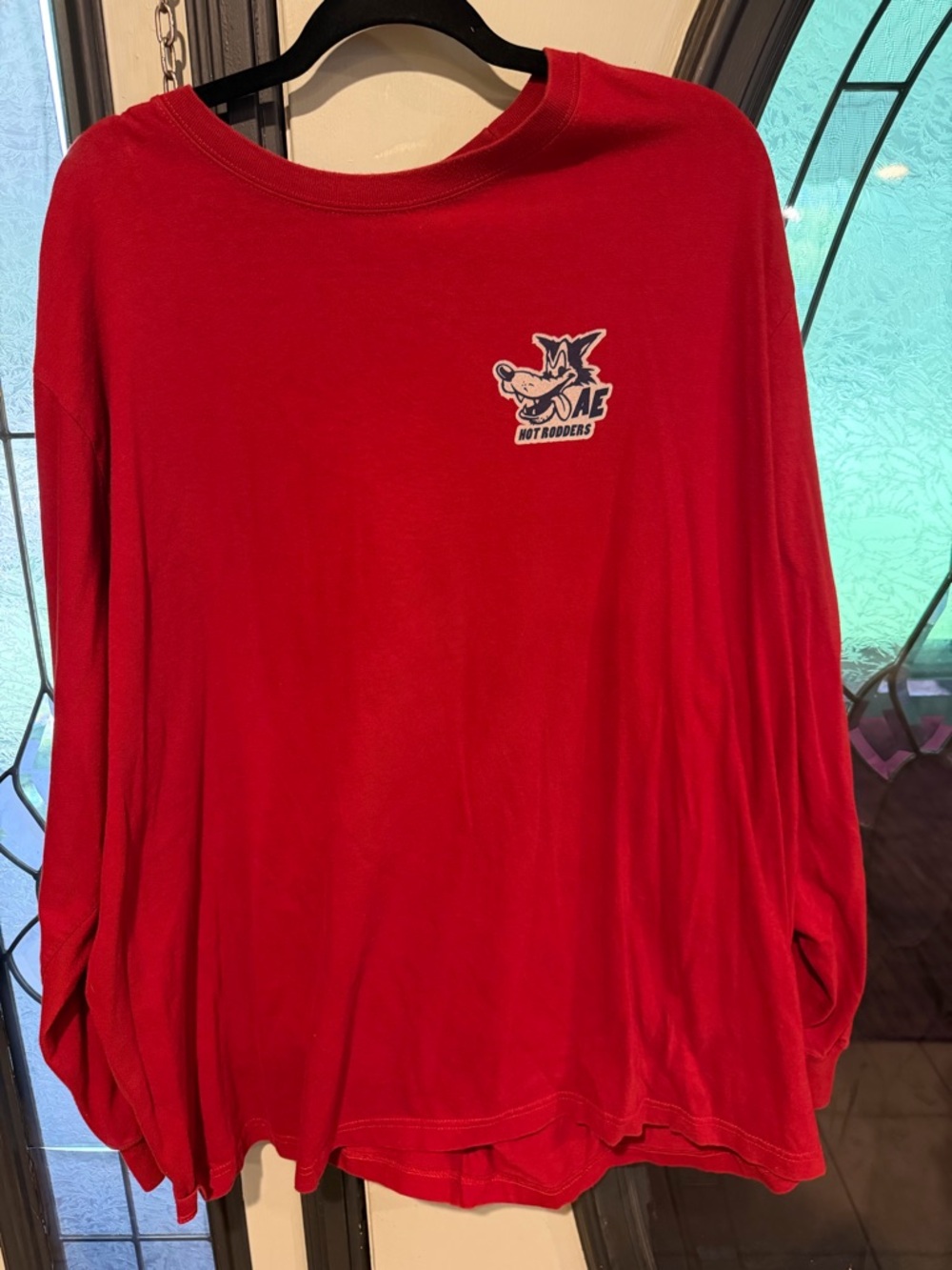 Vintage American Eagle Outfitters Red Graphic Long Sleeve Tee